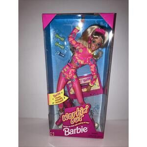 Vintage 1996 Workin' Out Barbie Doll Mattel #17317 New In Box W/ Music Cassette